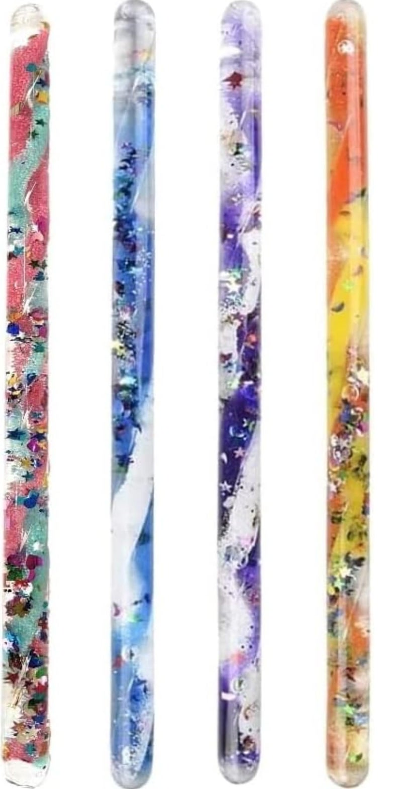 STAR MAGIC Jumbo Spiral Glitter Wand - 12.5" Wonder Glitter Tube for dressing up as a magical fairy or wizard (4) Randomly selected colors Wands Halloween Costume Accessory Princess Fairy Wizard Pretend Play - Image 1